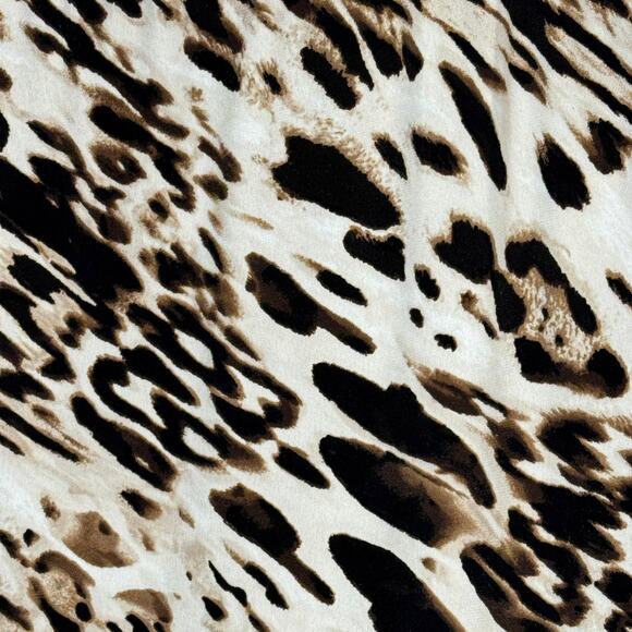 Chico’s SZ 2 (Large) Crop Pants Animal Print Stretch Elastic Waist Hi-Rise Brown - Picture 2 of 7